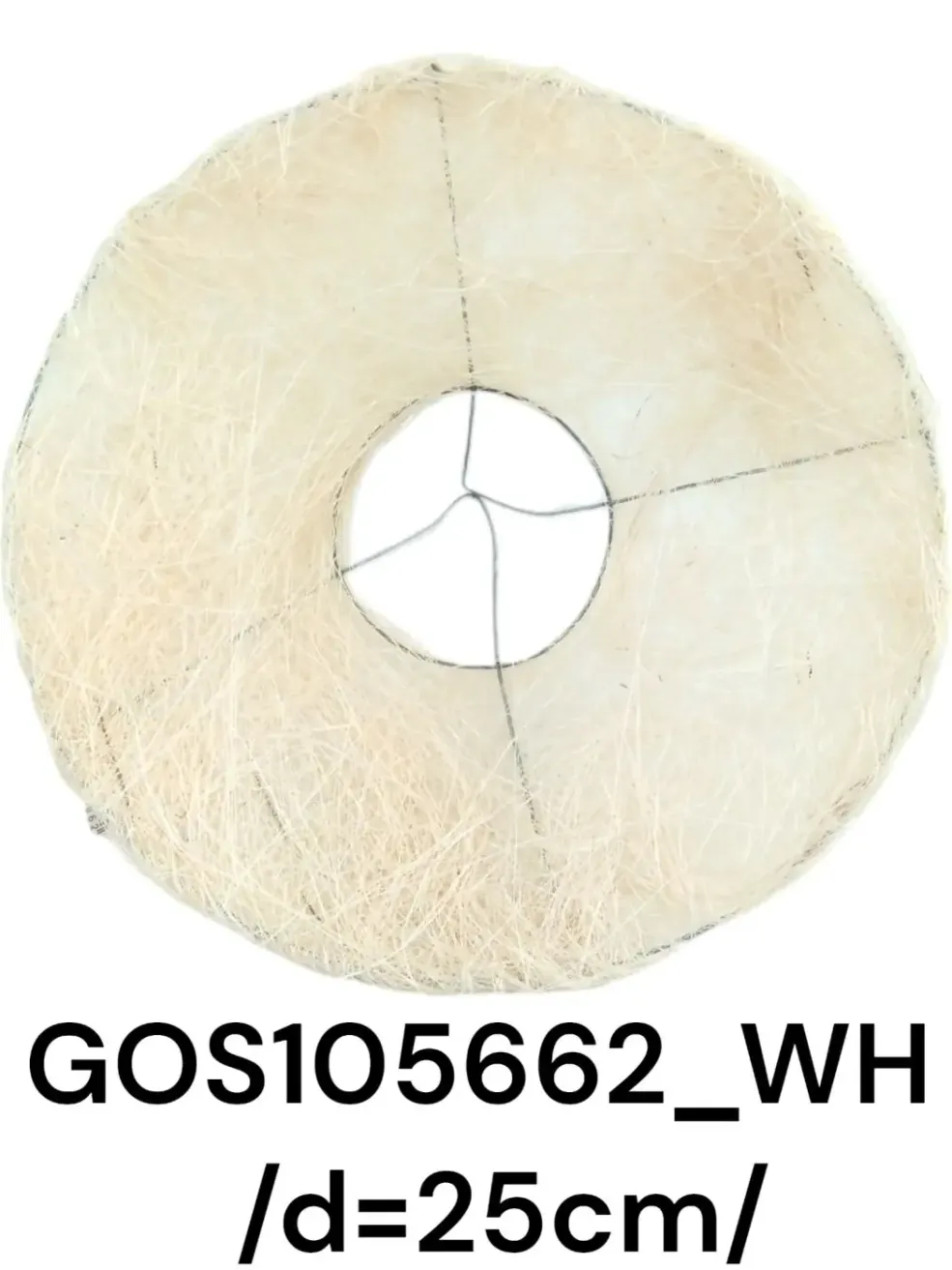 Bază rotundă din sisal alb pentru buchet, 25 cm