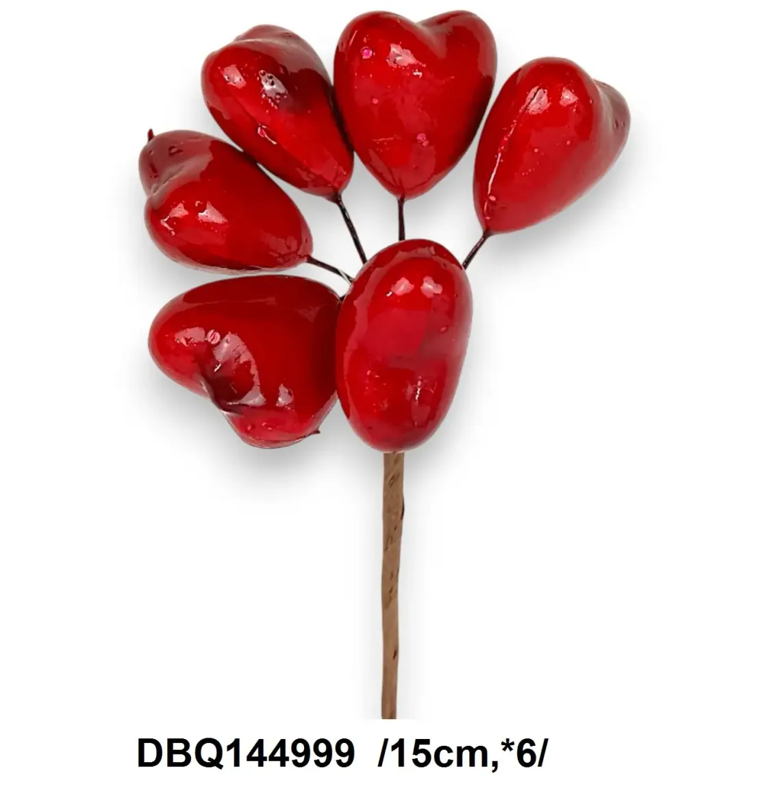 Set inimi roșii decorative 15 cm