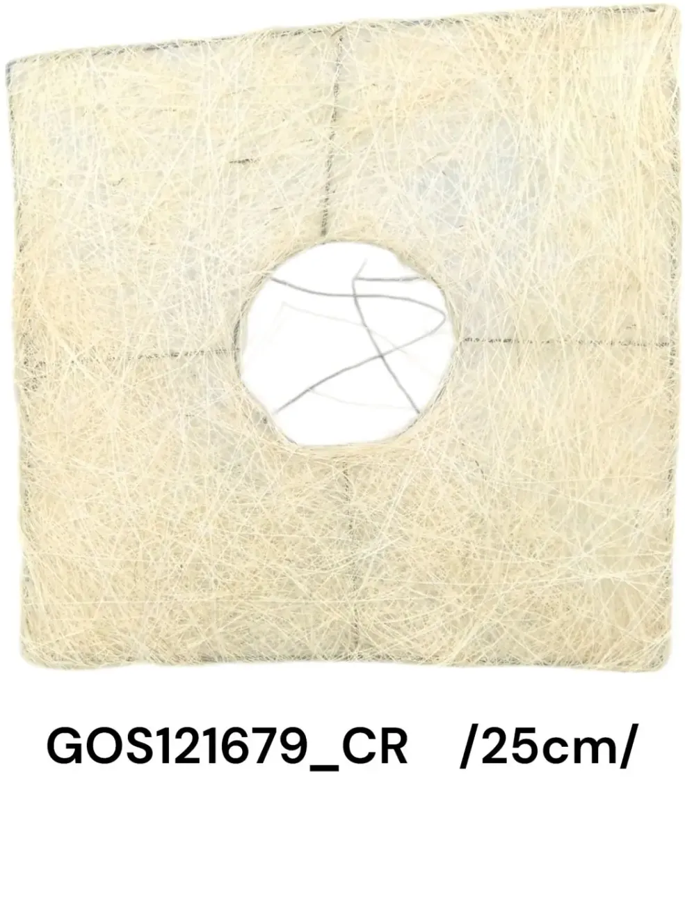 Bază pătrată din sisal crem 25 cm