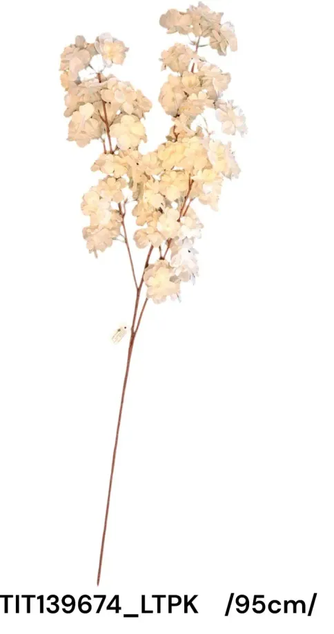 Ramură de piersic artificială roz deschis 95 cm