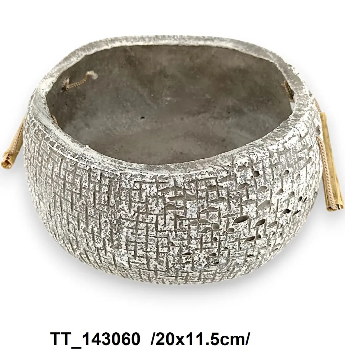 Bol rotund din ciment cu striații