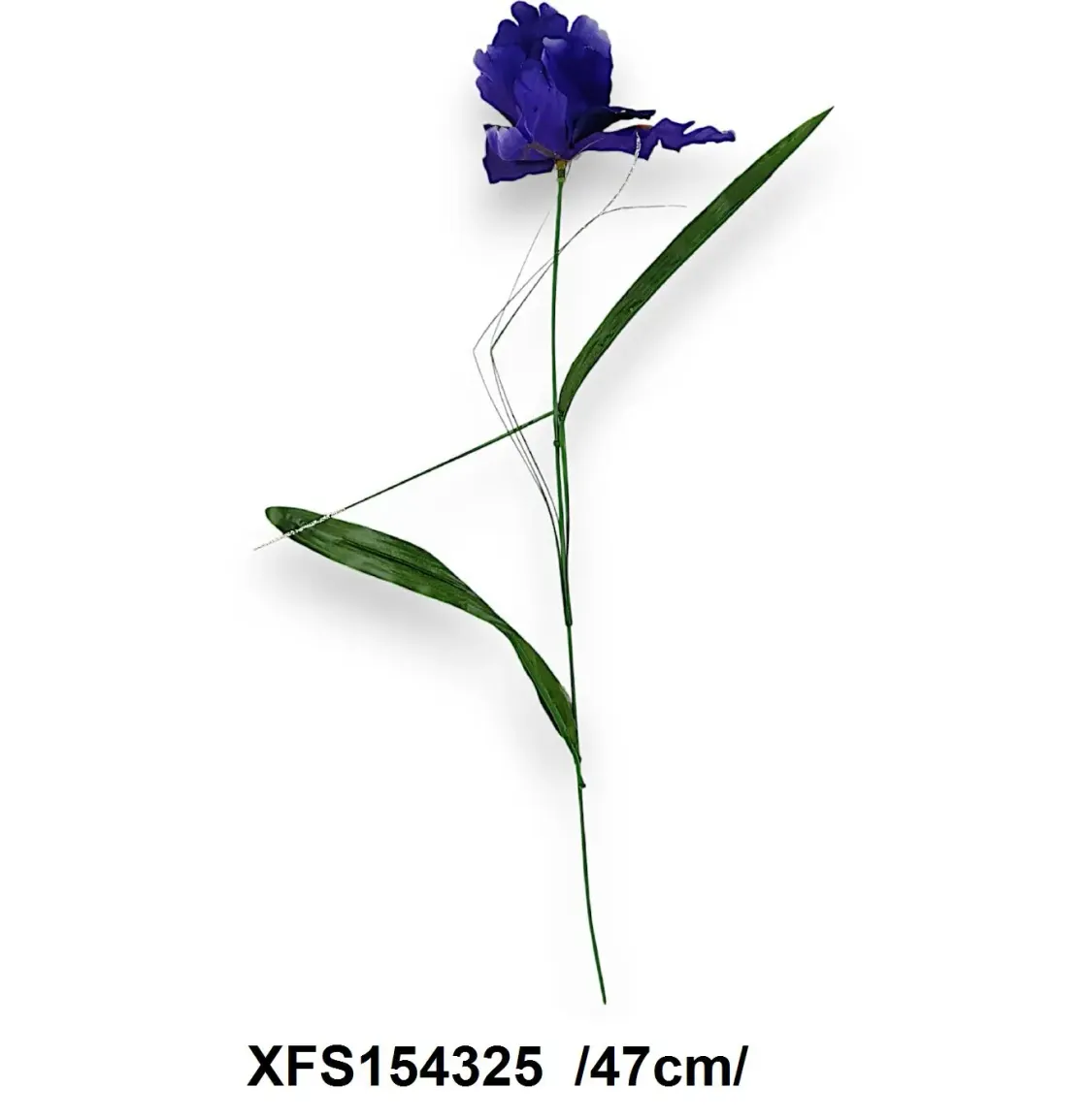 Iris artificial cu fibră și sârmă, mov, 47 cm
